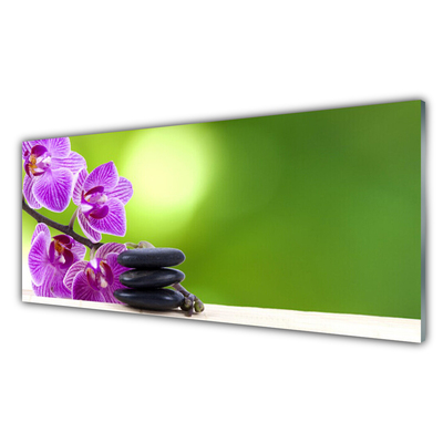 Glasbild aus Plexiglas® Blumen Steine Pflanzen