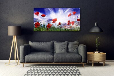 Glasbild aus Plexiglas® Mohnblumen Natur