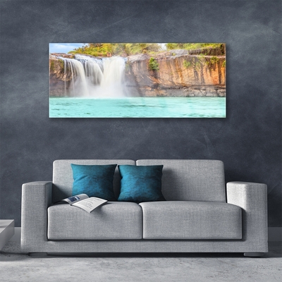 Glasbild aus Plexiglas® Wasserfall See Landschaft