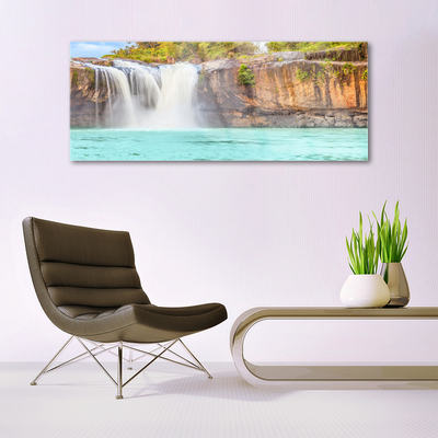 Glasbild aus Plexiglas® Wasserfall See Landschaft