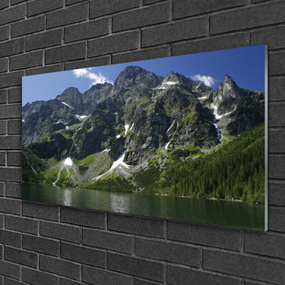 Glasbild aus Plexiglas® Gebirge See Wald Landschaft