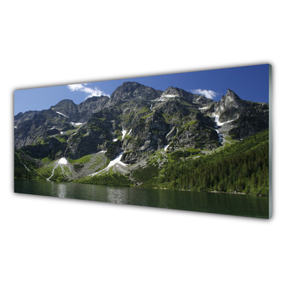 Glasbild aus Plexiglas® Gebirge See Wald Landschaft