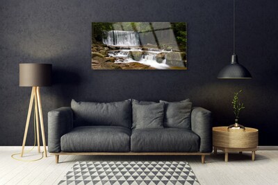 Glasbild aus Plexiglas® Wasserfall Wald Natur