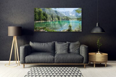 Glasbild aus Plexiglas® Gebirge See Wald Natur
