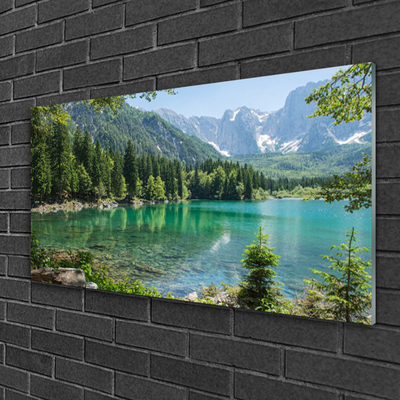 Glasbild aus Plexiglas® Gebirge See Wald Natur