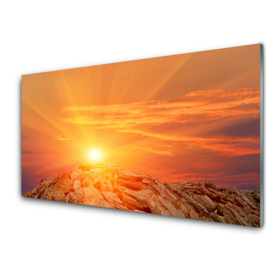 Glasbild aus Plexiglas® Sonne Landschaft