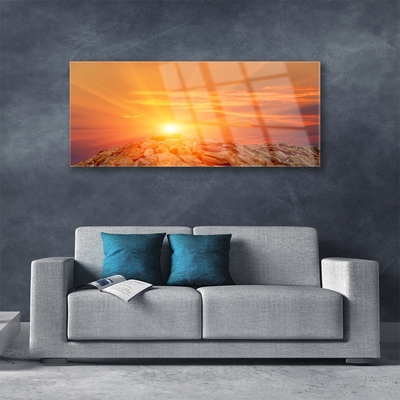 Glasbild aus Plexiglas® Sonne Landschaft