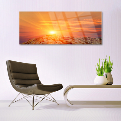 Glasbild aus Plexiglas® Sonne Landschaft