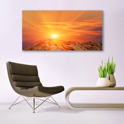 Glasbild aus Plexiglas® Sonne Landschaft