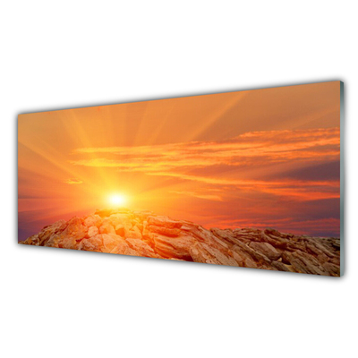 Glasbild aus Plexiglas® Sonne Landschaft