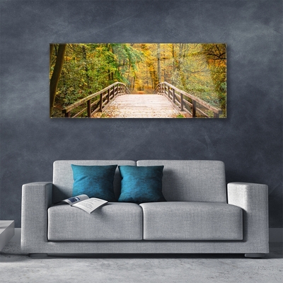 Glasbild aus Plexiglas® Wald Brücke Architektur