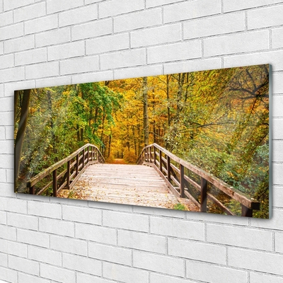 Glasbild aus Plexiglas® Wald Brücke Architektur