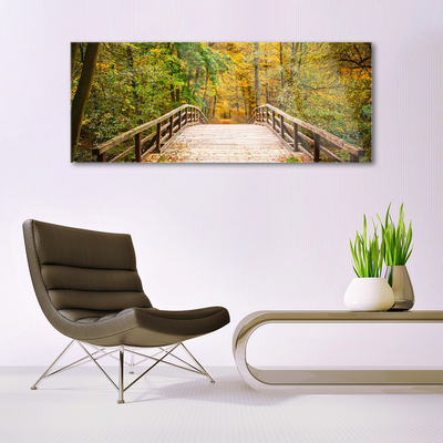 Glasbild aus Plexiglas® Wald Brücke Architektur