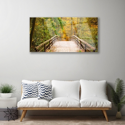 Glasbild aus Plexiglas® Wald Brücke Architektur