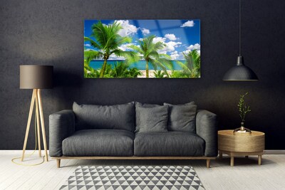 Glasbild aus Plexiglas® Meer Palmen Landschaft