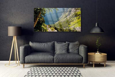 Glasbild aus Plexiglas® Gebirge Wald Natur