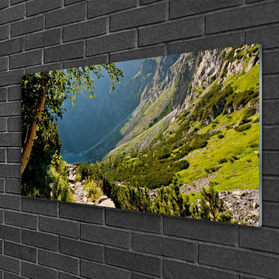 Glasbild aus Plexiglas® Gebirge Wald Natur