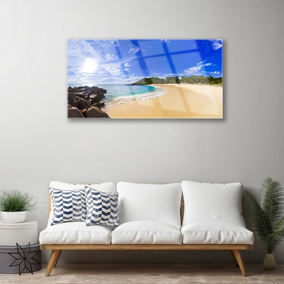 Glasbild aus Plexiglas® Sonne Meer Strand Landschaft