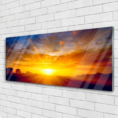 Glasbild aus Plexiglas® Sonne Landschaft