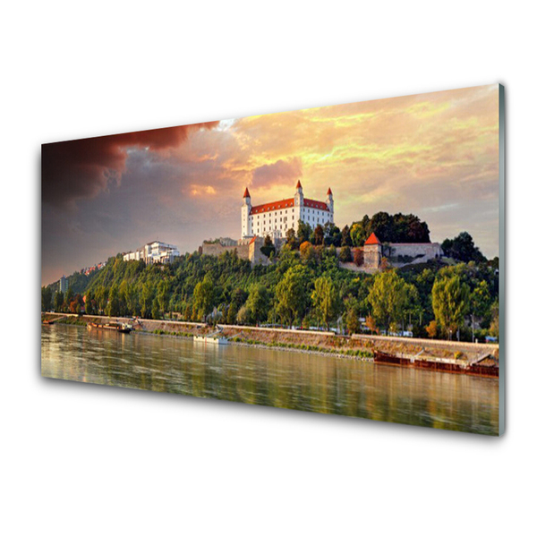 Glasbild aus Plexiglas® Stadt See Landschaft