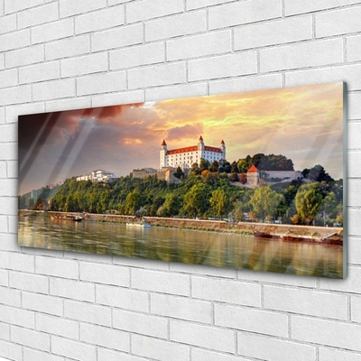 Glasbild aus Plexiglas® Stadt See Landschaft