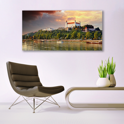 Glasbild aus Plexiglas® Stadt See Landschaft