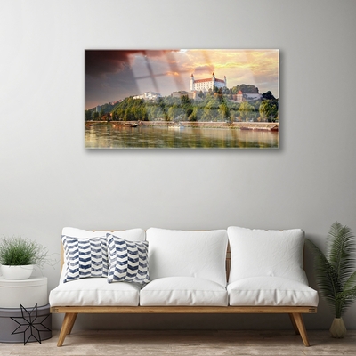 Glasbild aus Plexiglas® Stadt See Landschaft