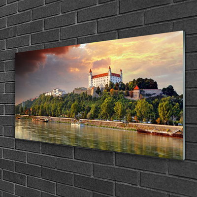 Glasbild aus Plexiglas® Stadt See Landschaft