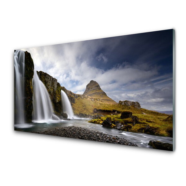 Glasbild aus Plexiglas® Wasserfall Gebirge Landschaft