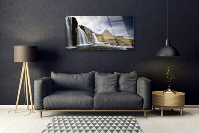 Glasbild aus Plexiglas® Wasserfall Gebirge Landschaft