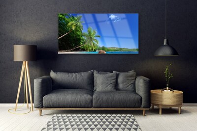 Glasbild aus Plexiglas® Palmen Landschaft