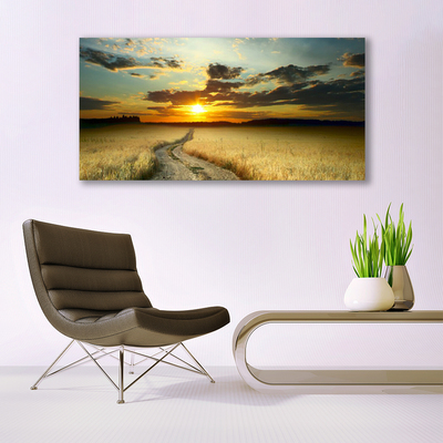 Glasbild aus Plexiglas® Weg Wiese Landschaft