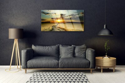 Glasbild aus Plexiglas® Weg Wiese Landschaft