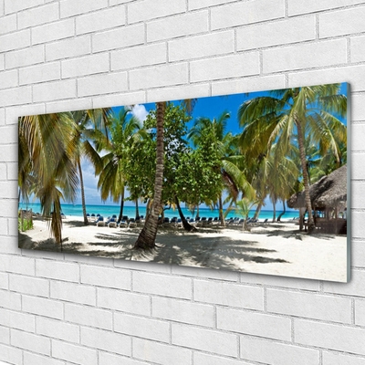 Glasbild aus Plexiglas® Strand Palmen Landschaft