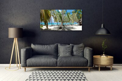 Glasbild aus Plexiglas® Strand Palmen Landschaft