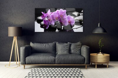 Glasbild aus Plexiglas® Blumen Steine Pflanzen