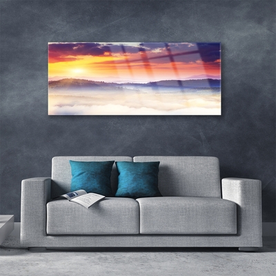 Glasbild aus Plexiglas® Gebirge Sonne Landschaft