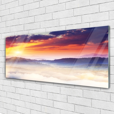 Glasbild aus Plexiglas® Gebirge Sonne Landschaft