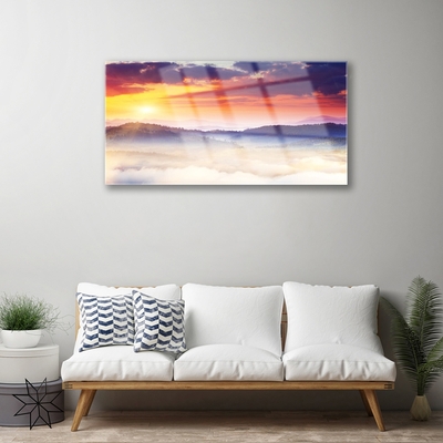 Glasbild aus Plexiglas® Gebirge Sonne Landschaft