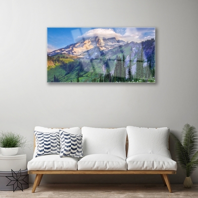 Glasbild aus Plexiglas® Gebirge Wald Landschaft