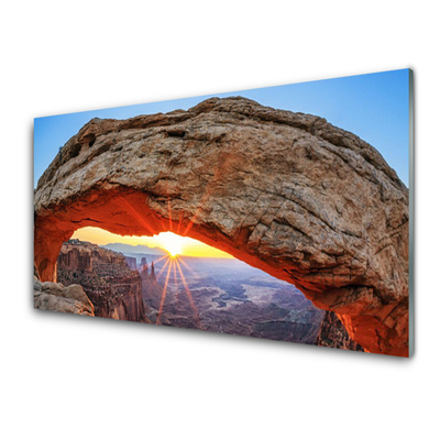 Glasbild aus Plexiglas® Fels Sonne Landschaft