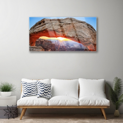 Glasbild aus Plexiglas® Fels Sonne Landschaft