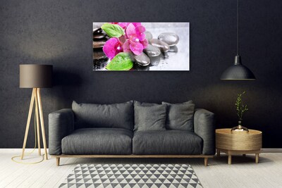 Glasbild aus Plexiglas® Blumen Steine Pflanzen