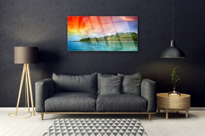 Glasbild aus Plexiglas® Meer Wald Landschaft