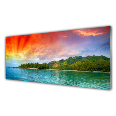 Glasbild aus Plexiglas® Meer Wald Landschaft