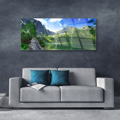 Glasbild aus Plexiglas® Gebirge See Natur