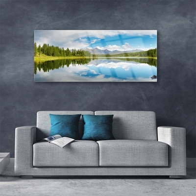 Glasbild aus Plexiglas® Wald See Landschaft