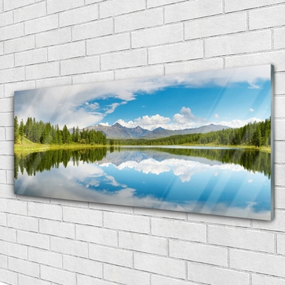 Glasbild aus Plexiglas® Wald See Landschaft