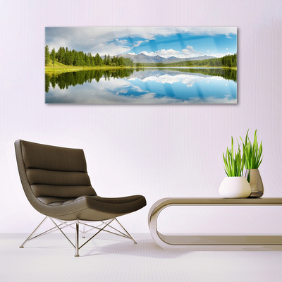 Glasbild aus Plexiglas® Wald See Landschaft