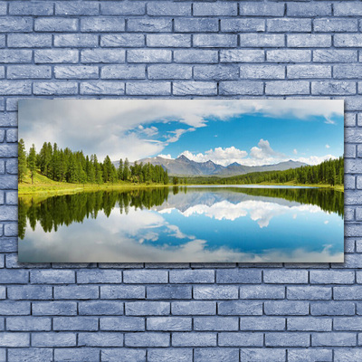 Glasbild aus Plexiglas® Wald See Landschaft